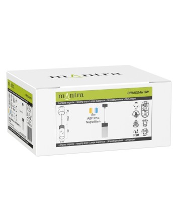 GRUISSAN * COLGANTE  LED 5W 3000K  NEGRO